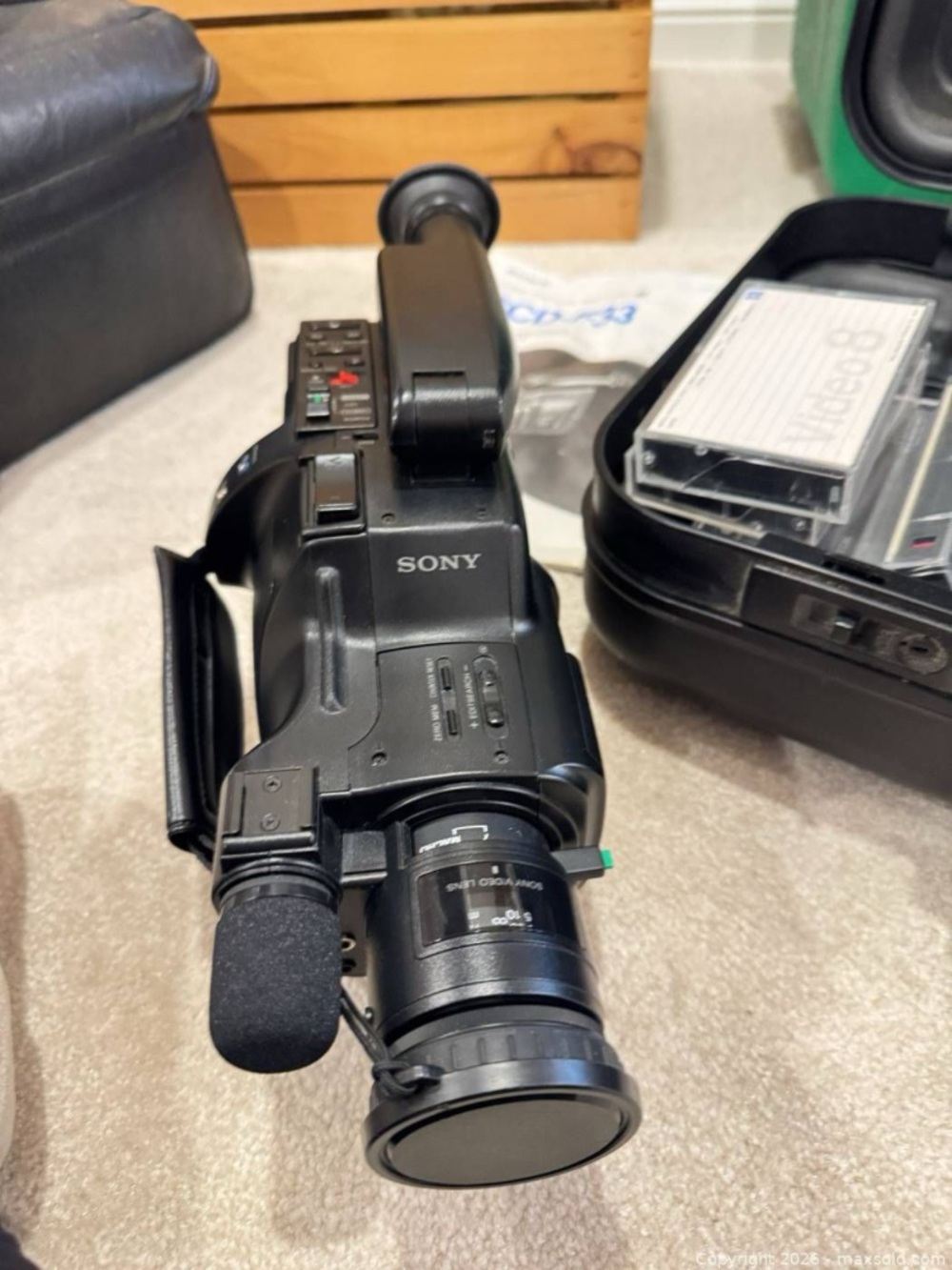Vintage Sony Black Camcorder with Built-in Microphone